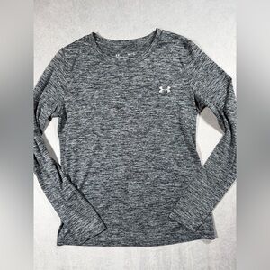 Under Armour Heather Grey HeatGear Thermal Long sleeve Shirt Size Small